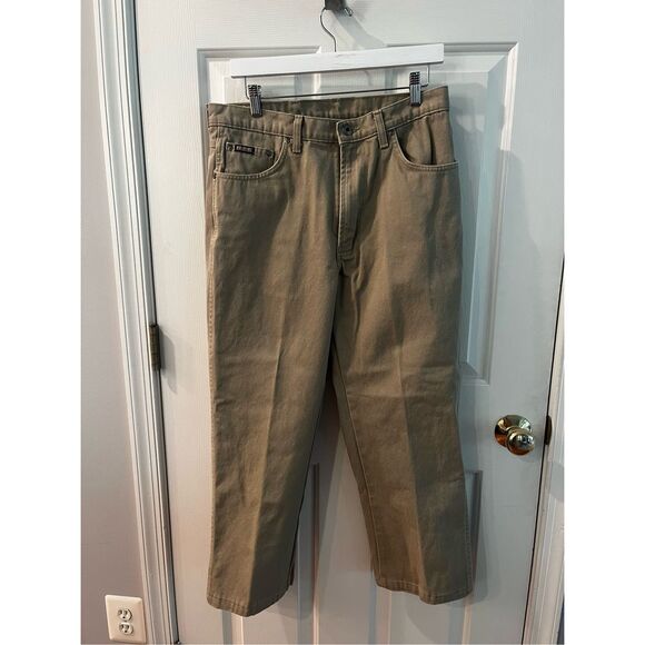 Resistol Rode Gear Vintage Tan Classic Fit Jeans sz 32X30 but actually 25”  EUC - Picture 1 of 8